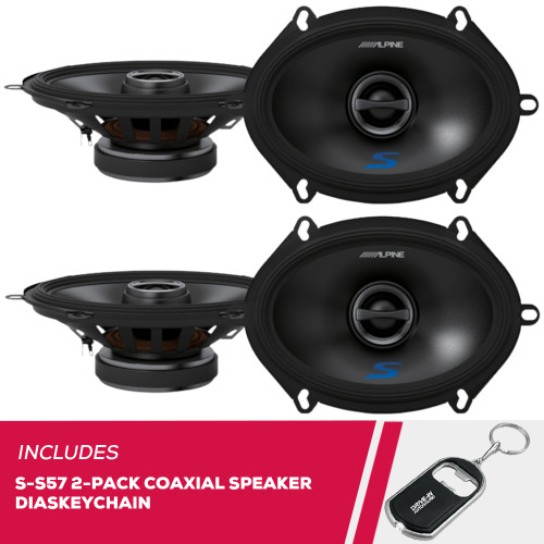 Alpine 2 Pack S-S57 S Series 5X7 Inch Coaxial 2 Way 230 Watts Car